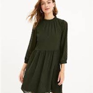Ann Taylor Loft clip swing dress - olive color - size large